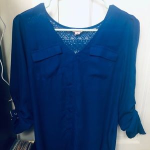 Candies Blue Blouse w/ back detailing